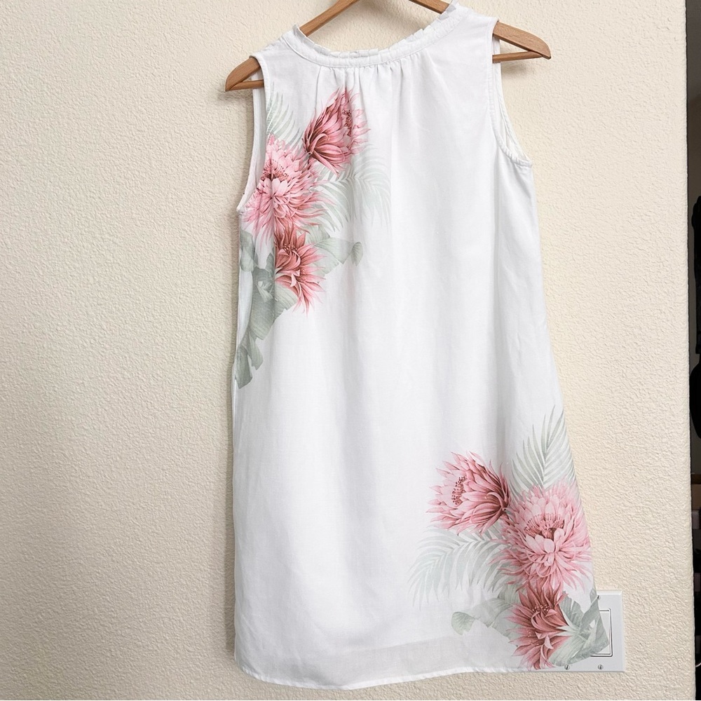 Tommy Bahama Breezy Botanical V-neck sleeveless Dress size  S/P white - Picture 2 of 8